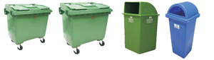 Plastic waste bins